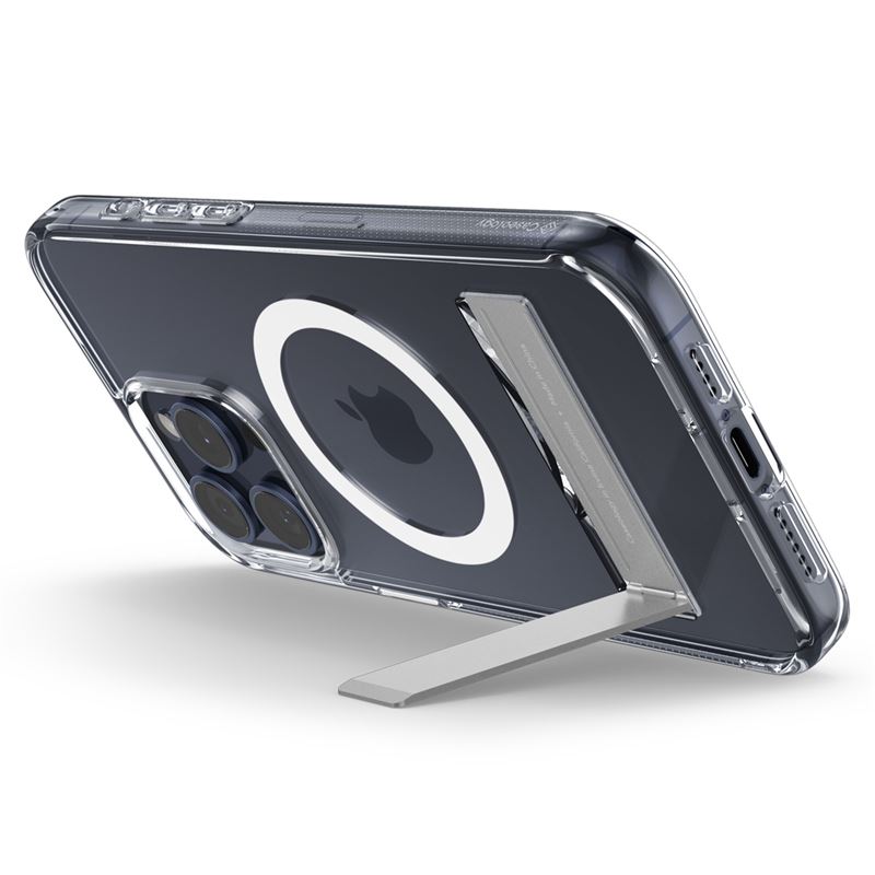 Husa telefon, Spigen, Policarbonat, Caseology Capella Mag Kickstand, iPhone 15 Pro Max, Transparenta, Compatibila MagSafe (iPhone 15 Pro Max, ACS06622) by www.silkase.ro